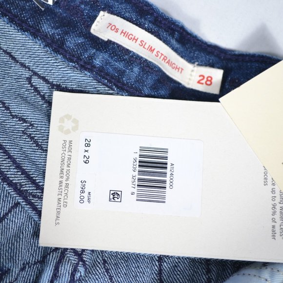 NWT LEVIS WELLTHREAD 70S HIGH SLIM STRAIGHT JEANS, 29X29 - Picture 4 of 8